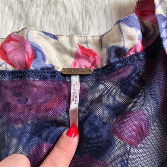 Free People Floral Rose V-Neck Dress - Picture 4 of 7